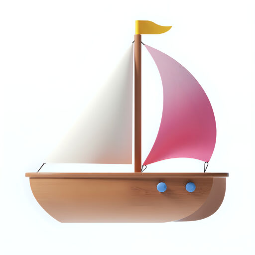 돛단배 3D 아이콘