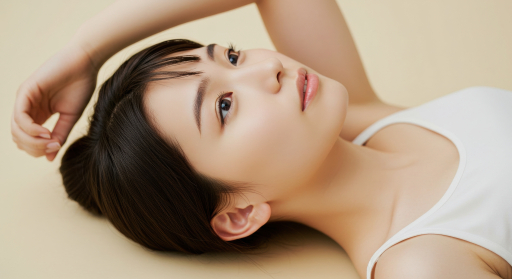 누워있는 젊은 여성