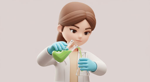 과학자 액체 혼합