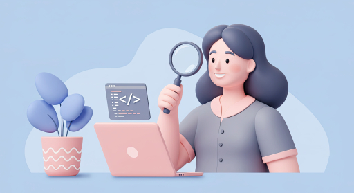 노트북을 사용하는 여성