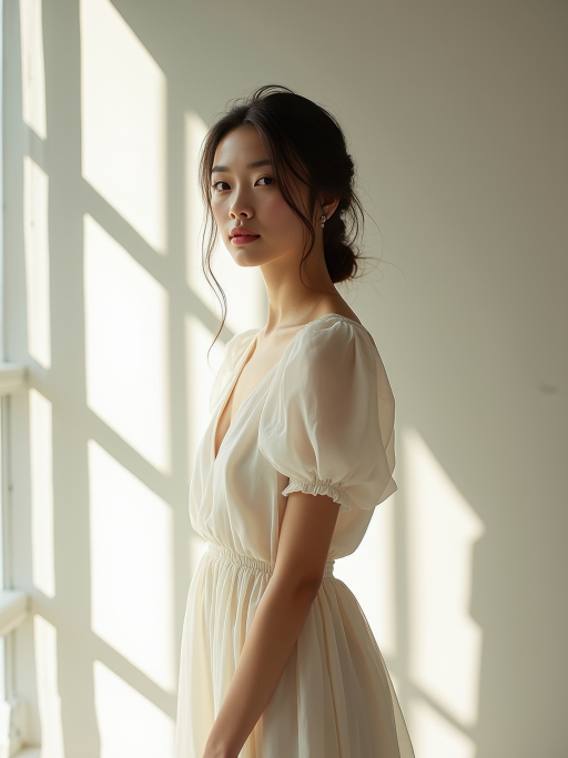 흰 드레스를 입은 여성