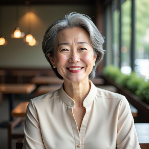 미소짓는 아시아 여성